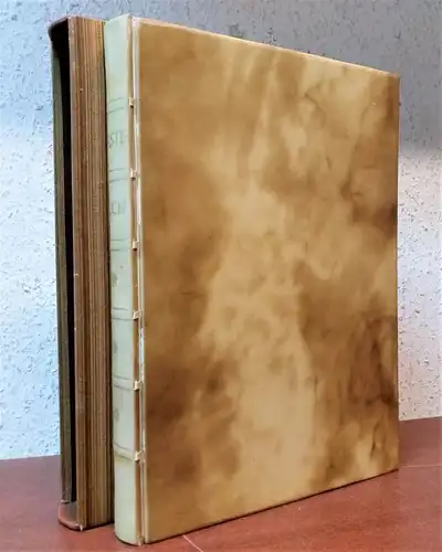 Buch: Gästebuch, handgebunden in Pergament mit Schuber