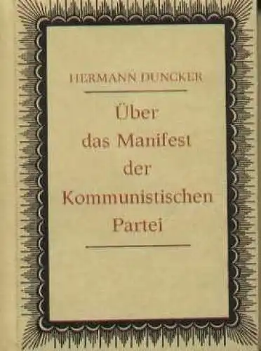 Buch: Über das Manifest der Kommunistischen Partei, Duncker, Hermann. 1983