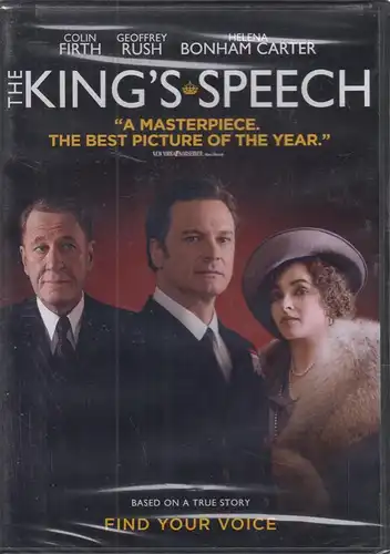 DVD: The King's Speech, 2011, Colin Firth, Helena Bonham Carter, Geoffrey Rush