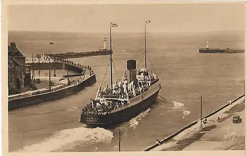 AK Dieppe. Depart du Courrier d Angleterre. ca. 1915, gebraucht, gut