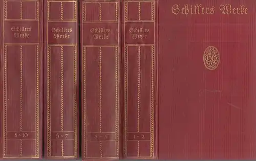 Buch: Schillers Werke, Schiller, Friedrich. 10 in 4 Bände, ca. 1900, gebraucht