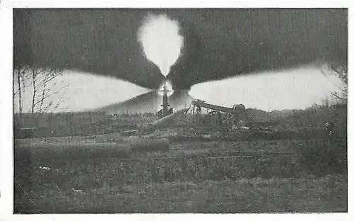 AK Erdgasbrand in Neuengamme bei Bergedorf. ca. 1940, Verlag W. B. Levy, gut