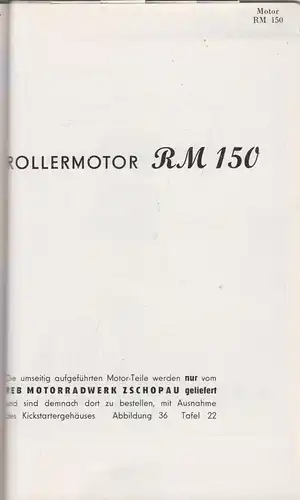 Buch: Kombinierter Ersatzteilkatalog für die Motorroller ... 1964, Motorradwerke