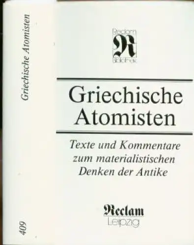 Buch: Griechische Atomisten, Jürß, Fritz. Reclam-Bibliothek, 1991, Reclam-Verlag
