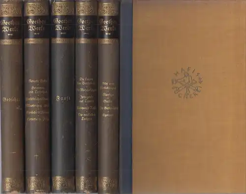 Buch: Goethes Werke 1-5, 5 Bände, Goethe, Johann Wolfgang, H. Fikentscher Verlag