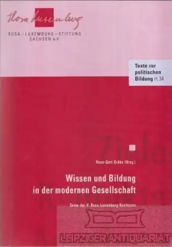 Buch: Wissen und Bildung in der modernen Gesellschaft, Gräbe, Hans-Gert. 2005