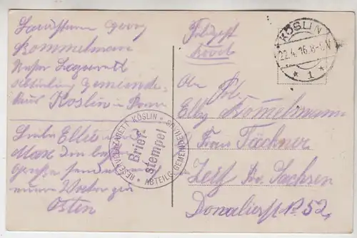 AK Herzliche Ostergrüße, ca. 1916, gelaufen, gebraucht gut