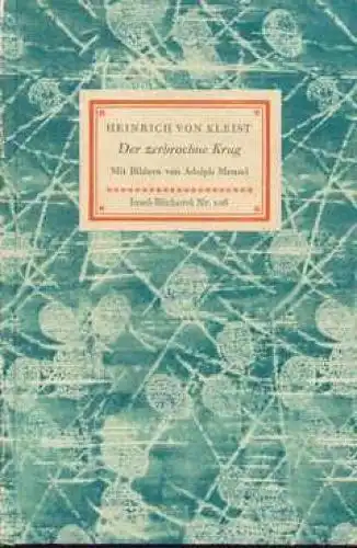 Insel-Bücherei 106, Der zerbrochne Krug, Kleist, Heinrich von. 1961