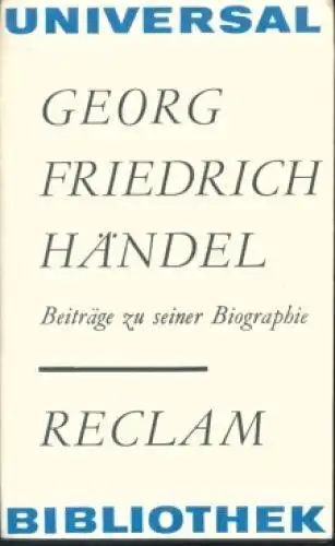 Buch: Georg Friedrich Händel, Siegmund-Schultze, Walter / Sasse, Konrad. 1977