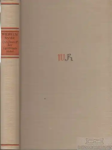 Buch: Die Chronik der Sperlingsgasse, Raabe, Wilhelm. 1931, gebraucht, gut