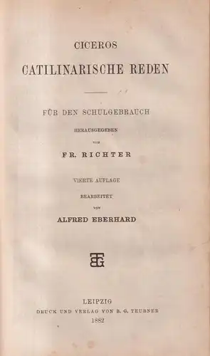 Buch: Ciceros Rede für Sex. Roscius / T. Annius Milo / Catilinarische Reden