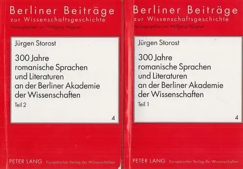 Buch: 300 Jahre romanische Sprachen und Literaturen... Storost, 2001, 2 Bände