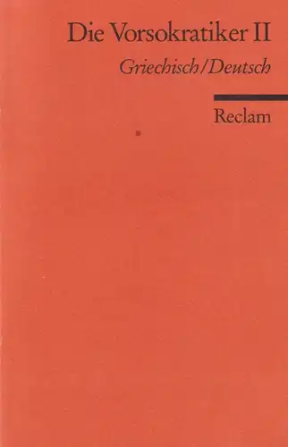 Buch: Die Vorsokratiker II, Mansfeld, Jaap, 1996, Reclam, Griechisch/Deutsch
