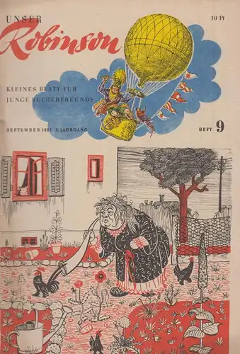 Heft: Unser Robinson Heft 9 / 1957, 2. Jahrgang, Kinderbuchverlag, gebraucht gut