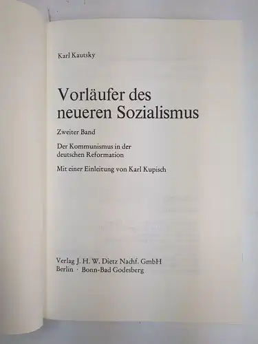 Buch: Vorläufer des neueren Sozialismus I-IV, Dietz, 4 Bände, gebraucht, gut