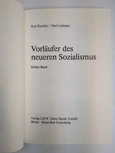 Buch: Vorläufer des neueren Sozialismus I-IV, Dietz, 4 Bände, gebraucht, gut