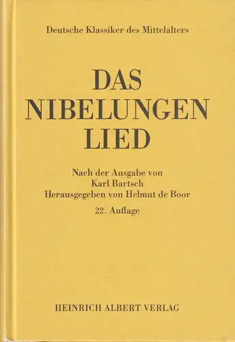 Buch: Das Nibelungenlied, Bartsch, Karl, 1996, Heinrich Albert Verlag, sehr gut