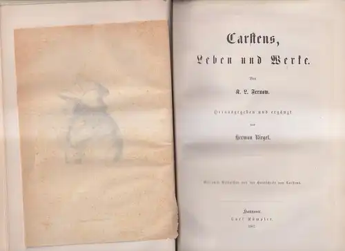 Buch: Carstens, Leben und Werk, R. L. Fernow, 1867, Carl Rümpler Verlag