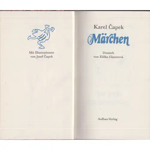 Buch: Märchen. Capek, Karel, 1983, Aufbau Verlag, Handeinband