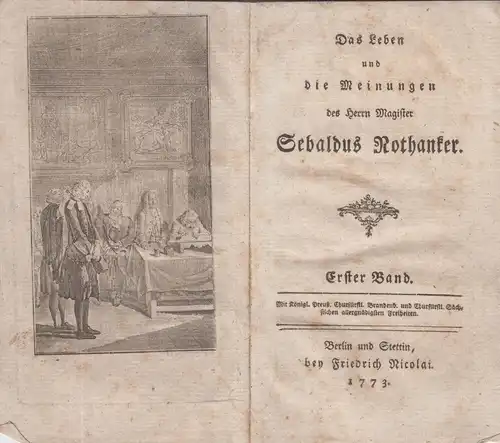 Buch: Das Leben und die Meinungen des Herrn Magister Sebaldus Rothanker, 1. Band