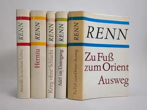 5 Bücher Ludwig Renn, Aufbau, Gesammelte Werke in Einzelausgaben, 5 Bände