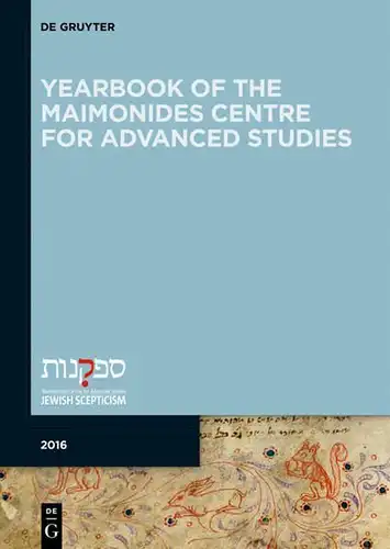 Buch: Yearbook of the Maimonides Centre for Advanced Studies 2016, de Gruyter