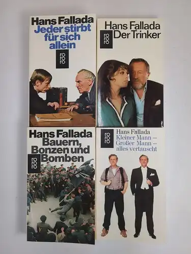 4 Bücher Hans Fallada, rororo, Trinker; Bauern, Bonzen und Bomben; Jeder stirbt