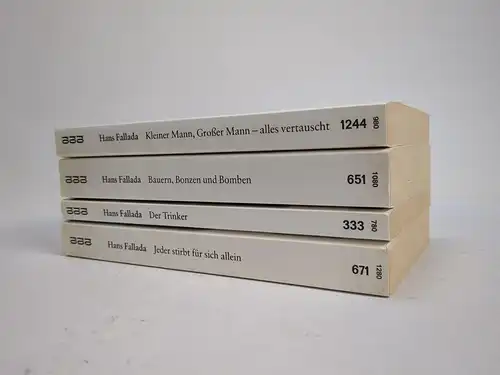 4 Bücher Hans Fallada, rororo, Trinker; Bauern, Bonzen und Bomben; Jeder stirbt