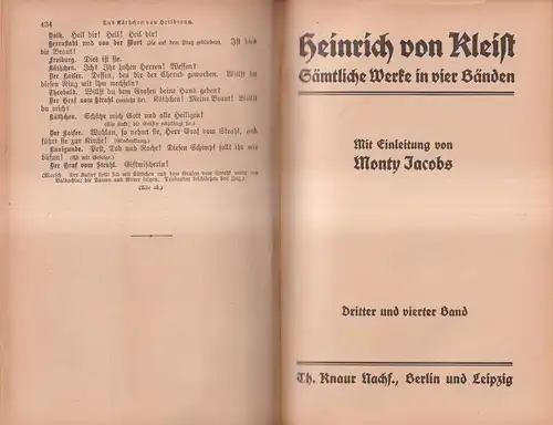 Buch: Heinrich von Kleist - Sämtliche Werke in vier Bänden, 4 Bände in 1, Knaur