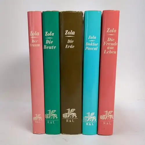 5 Bücher Emile Zola: Die Rougon-Macquart, Rütten & Loening, Erde, Traum, Beute..