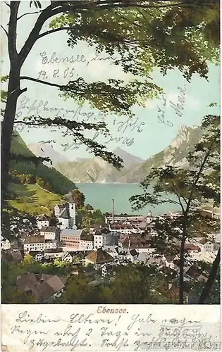 AK Ebensee. ca. 1905, Postkarte. Ca. 1905, gebraucht, gut