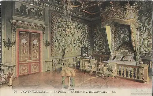 AK Fontainebleau. Le Palais. Chambre de Marie Antoinette. ca. 1907, Postkarte