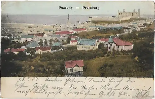 AK Pressburg. ca. 1907, Postkarte. Serien Nr, ca. 1907, gebraucht, gut