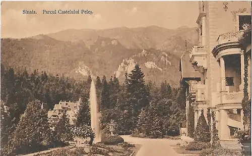AK Sinaia. Parcul Castelului. Peles. ca. 1913, Postkarte. Serien Nr, ca. 1913