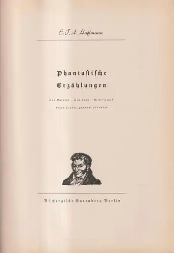 Buch: Phantastische Erzählungen, E. T. A. Hoffmann, Büchergilde Gutenberg