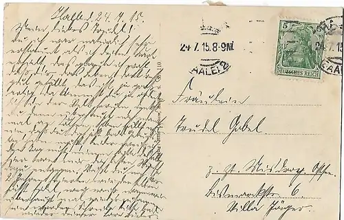 AK Halle a. S. Partie an der Saale mit Dom. ca. 1915, Postkarte. Ca. 1915