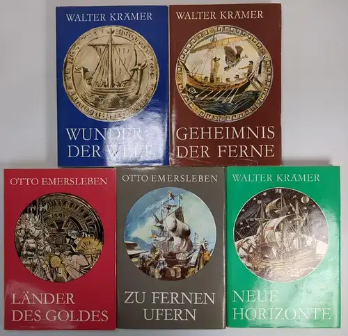 5 Bücher Entdeckungen, W. Krämer, O. Emersleben, Urania, Horizonte, Geheimnis...