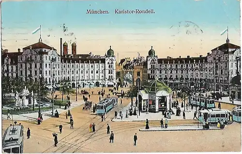 AK München. Karlstor Rondell. ca. 1911, Postkarte. Ca. 1911, gebraucht, gut