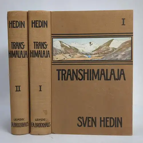 Buch: Transhimalaja, Hedin, Sven. 2 Bände, 1913, Verlag F. A. Brockhaus