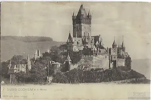 AK Burg Cochem a.d. Mosel. ca. 1915, Postkarte. Serien Nr, ca. 1915