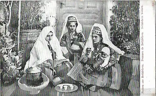 AK Frauen aus Bethlehem. ca. 1906, Postkarte. Serien Nr, ca. 1906