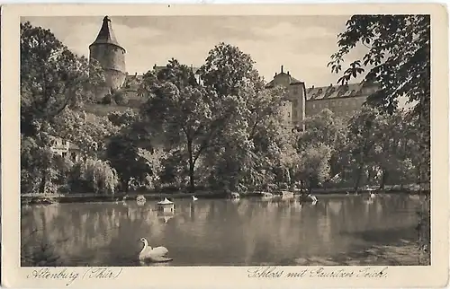 AK Altenburg. Thüringen. Schloss mit Pauritzer Teich. ca. 1930, Postkarte