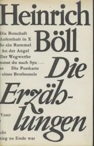Buch: Die Erzählungen, Böll, Heinrich. 1966, Insel-Verlag, gebraucht, gut