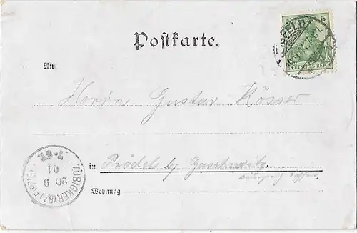 AK Gruss aus Eisfeld. Markt. Aussichtsturm. ca. 1904, Postkarte. Ca. 1904