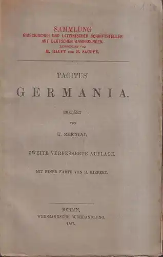 Buch: Tacitus Germania erklärt von U. Zernial, 1897, Weidmannsche Buchhandlung