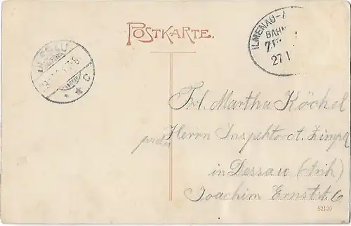 AK Gruss aus Stützerbach i. Th. ca. 1908, Postkarte. Serien Nr, ca. 1908