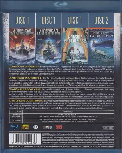 Blu-Ray: Kriegsschiff-Box. 2016, 2 DVDs, American Warships u.a.