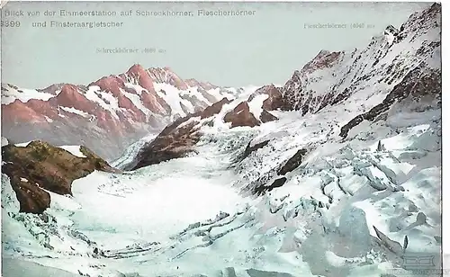 AK Blick von der Eismeerstation auf Schreckhörner, Fiescherhörner... Postkarte