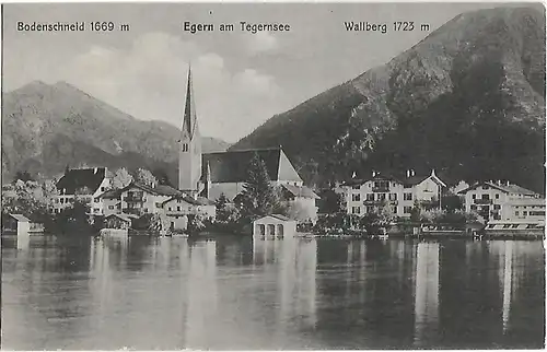 AK Egern am Tegernsee. Wallberg. Bodenschneid. ca. 1909, Postkarte. Serien Nr