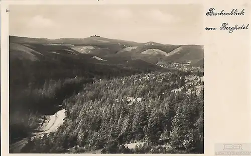 AK Brockenblick vom Berghotel. ca. 1930, Postkarte. Serien Nr, ca. 1930